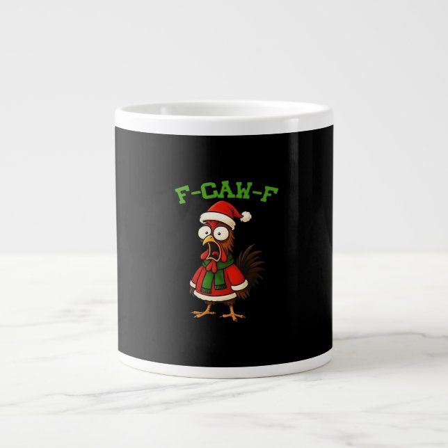 F-Caw-F Chicken Classic Retro Graphic Large Coffee Mug (Front)