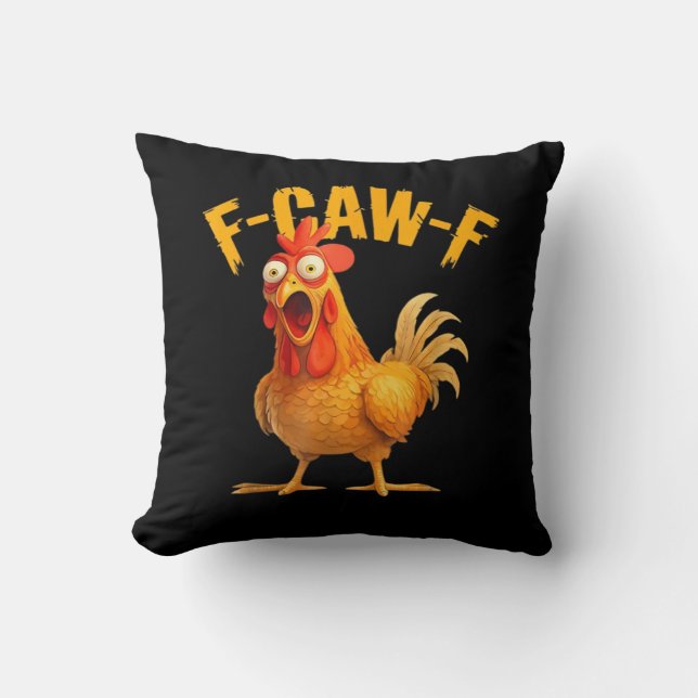 F-Caw-F Chicken Classic Retro Style Cushion (Front)