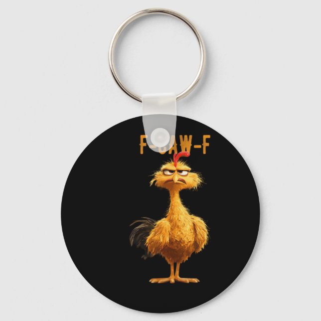 F-Caw-F Chicken Classic Retro Style Key Ring (Front)