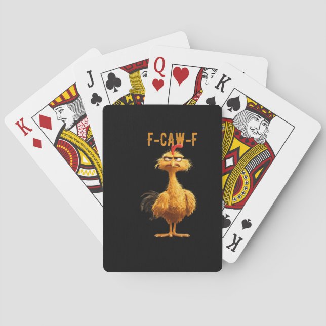 F-Caw-F Chicken Classic Retro Style Playing Cards (Back)