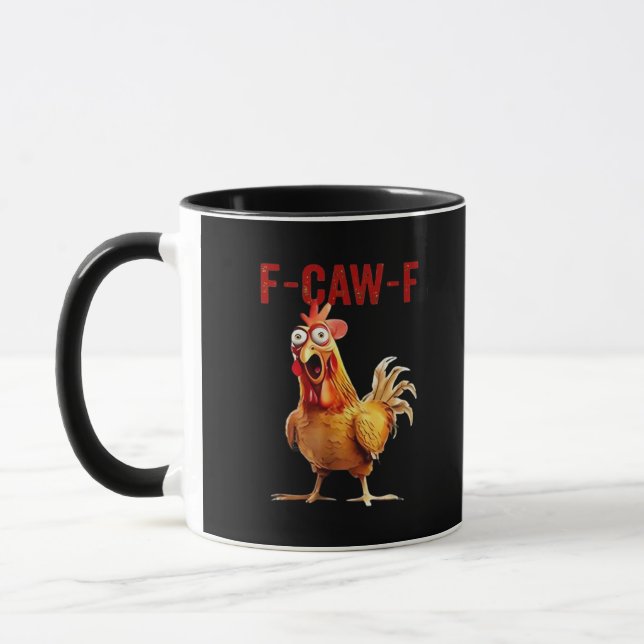 F-Caw-F Chicken Classic Vintage Art Mug (Left)