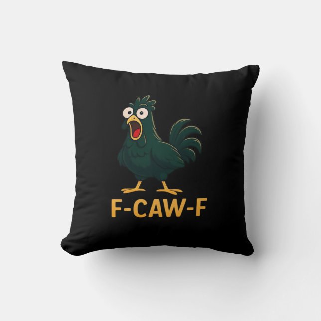 F-Caw-F Chicken Classic Vintage Style Cushion (Front)