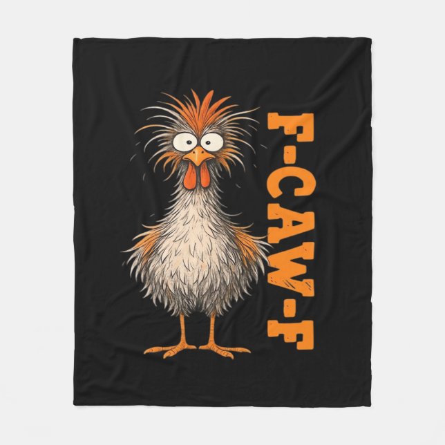 F-Caw-F-Chicken Eagerlys Colourful Funny Rooster M Fleece Blanket (Front)