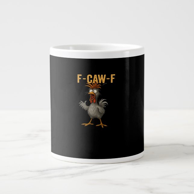 F-Caw-F Chicken Essential Aesthetic Casual Large Coffee Mug (Front)
