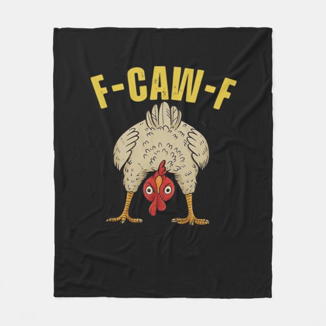 F-Caw-F-Chicken Essential Art Graphic Fleece Blanket (Front)