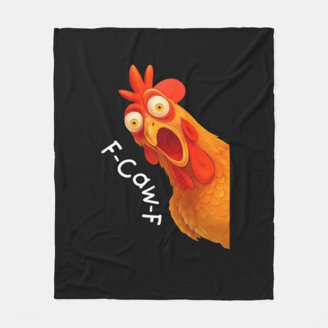 F-Caw-F Chicken Essential Classic Retro Fleece Blanket (Front)