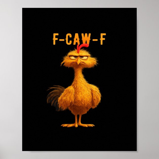 F-Caw-F-Chicken Essential Minimal Clean Poster (Front)
