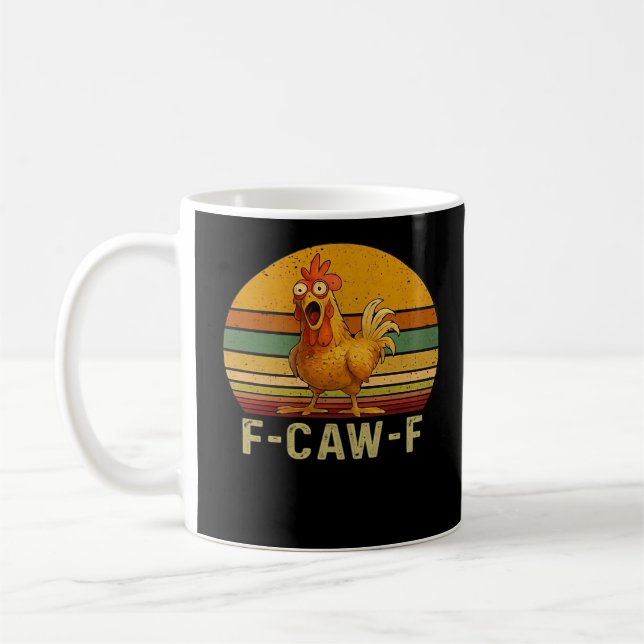 F-Caw-F Chicken Essential Retro Classic Coffee Mug (Left)