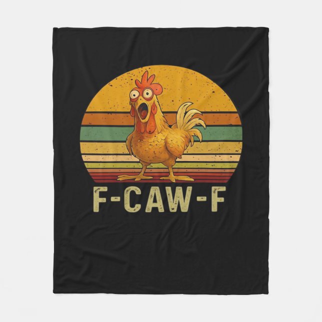 F-Caw-F Chicken Essential Retro Classic Fleece Blanket (Front)