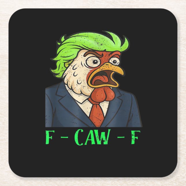 F-Caw-F Chicken Essential Simple Clean Square Paper Coaster (Front)