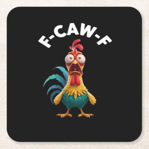F-Caw-F Chicken F-Caw-F Chicken Classic Cool Uniqu Square Paper Coaster