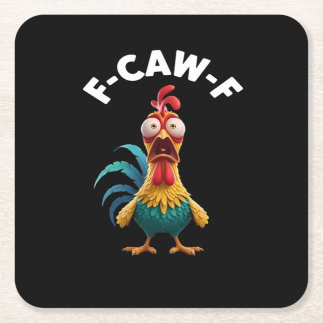 F-Caw-F Chicken F-Caw-F Chicken Classic Cool Uniqu Square Paper Coaster (Front)