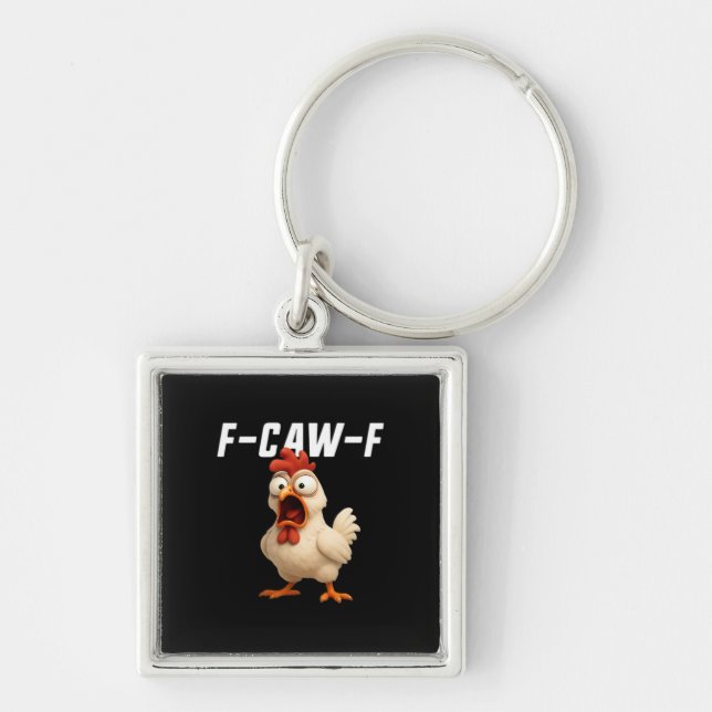 F-Caw-F Chicken Funny Chicken F-Caw-F Gear Creativ Key Ring (Front)
