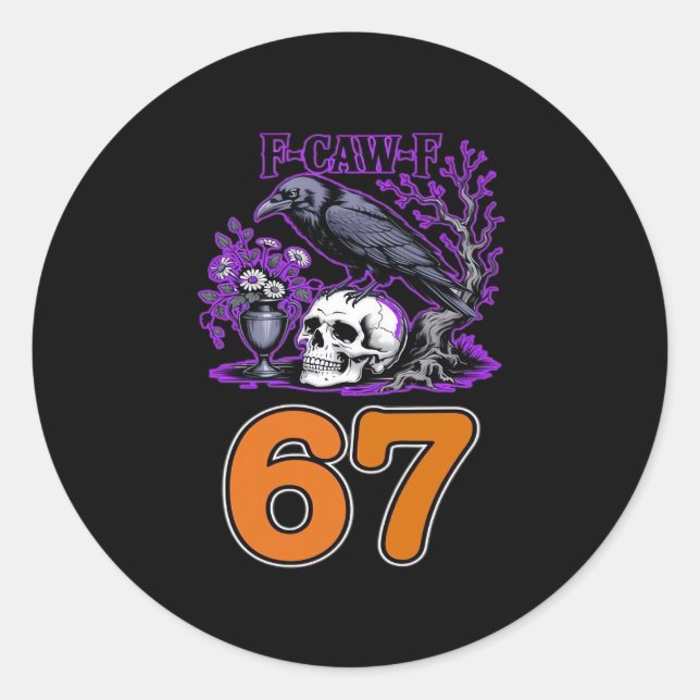 F-Caw-F Chicken Halloween Classic Funny Trendy Classic Round Sticker (Front)