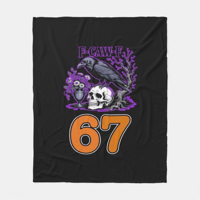 F-Caw-F Chicken Halloween Classic Funny Trendy Fleece Blanket (Front)