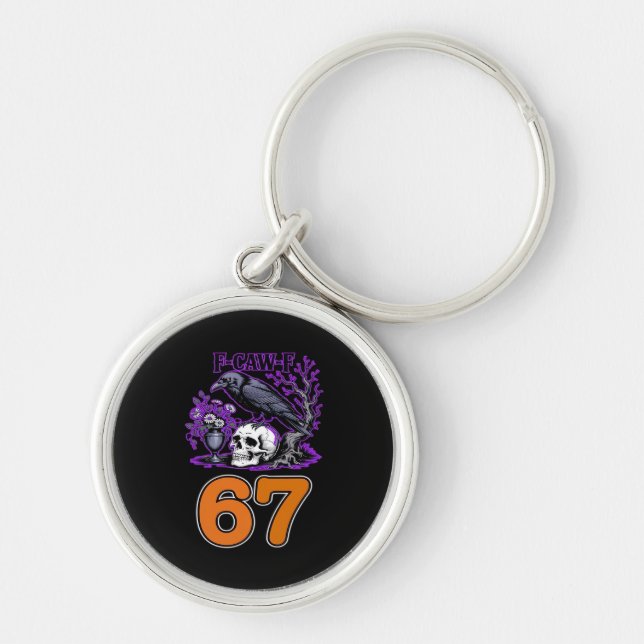 F-Caw-F Chicken Halloween Classic Funny Trendy Key Ring (Front)