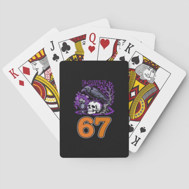 F-Caw-F Chicken Halloween Classic Funny Trendy Playing Cards (Back)