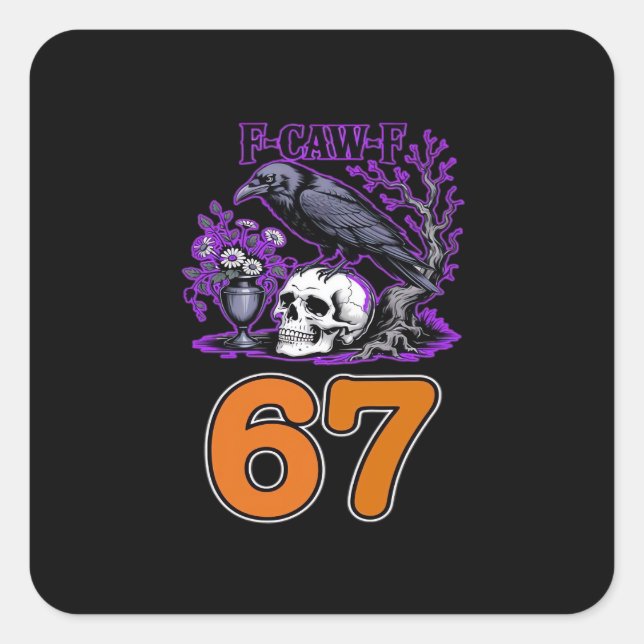 F-Caw-F Chicken Halloween Classic Funny Trendy Square Sticker (Front)