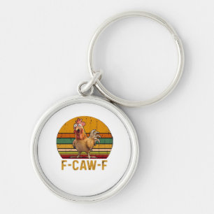 F-Caw-F Chicken Humor Essential Minimal Clean Key Ring