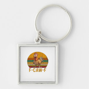 F-Caw-F Chicken Humor Essential Minimal Clean Key Ring