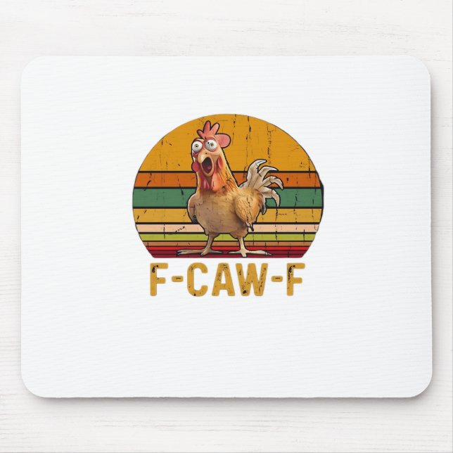 F-Caw-F Chicken Humor Essential Minimal Clean Mouse Pad (Front)