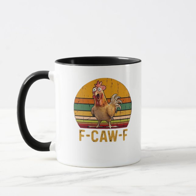 F-Caw-F Chicken Humor Essential Minimal Clean Mug (Left)