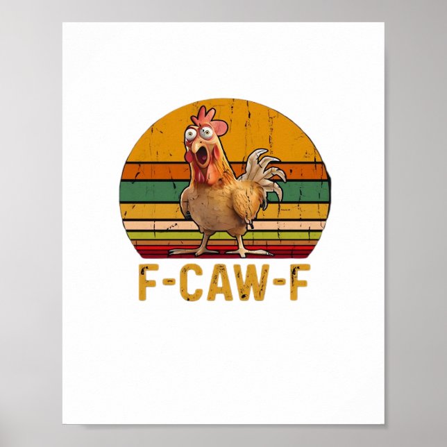 F-Caw-F Chicken Humor Essential Minimal Clean Poster (Front)