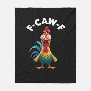 F-Caw-F Chicken Humour Classic Vintage Design Fleece Blanket