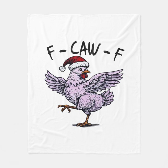 F-Caw-F Chicken Retro Classic Fleece Blanket (Front)