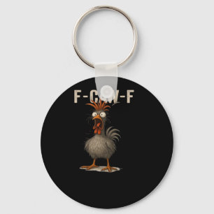 F-Caw-F Chicken Retro Classic Key Ring