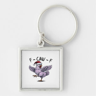 F-Caw-F Chicken Retro Classic Key Ring