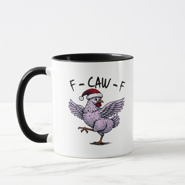 F-Caw-F Chicken Retro Classic Mug (Left)