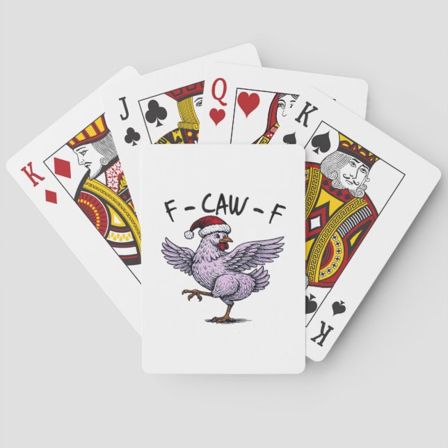 F-Caw-F Chicken Retro Classic Playing Cards (Back)