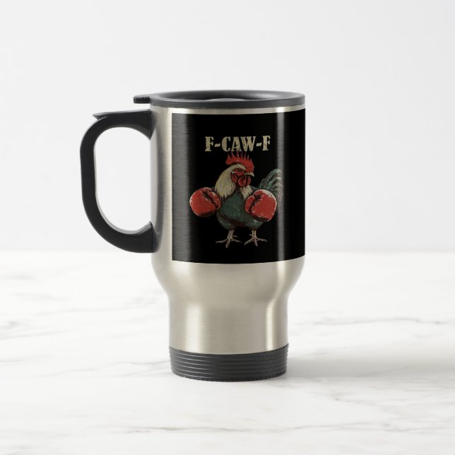 F-Caw-F Chicken Retro Classic Travel Mug (Left)