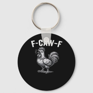 F-Caw-F Chicken Retro Graphic Key Ring
