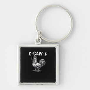 F-Caw-F Chicken Retro Graphic Key Ring