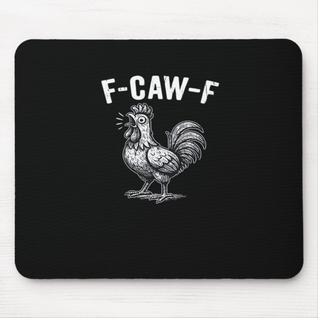 F-Caw-F Chicken Retro Graphic Mouse Pad (Front)