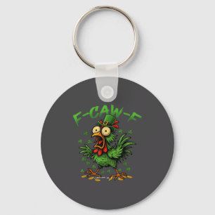 F Caw F Chicken Rooster Key Ring