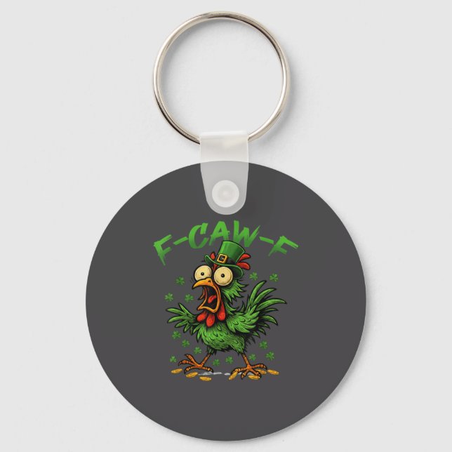F Caw F Chicken Rooster Key Ring (Front)