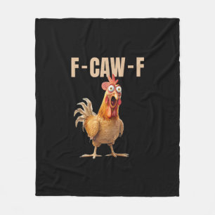 F-Caw-F Chicken Vintage Style Fleece Blanket