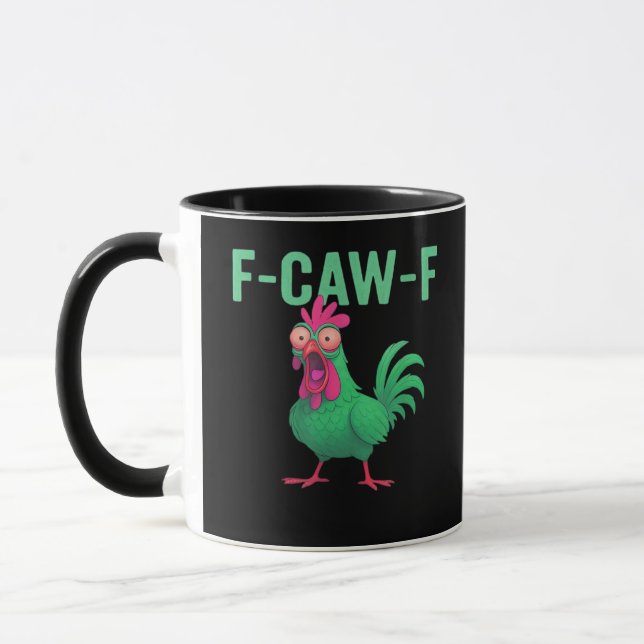 F-Caw-F Chicken Vintage Style Mug (Left)