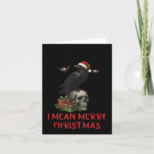 F-caw-f Christmas Crow Funny Goth Christmas Skull  Card