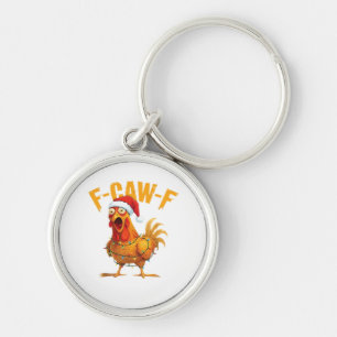 F-Caw-F Christmas Funny Chicken Christmas Essentia Key Ring