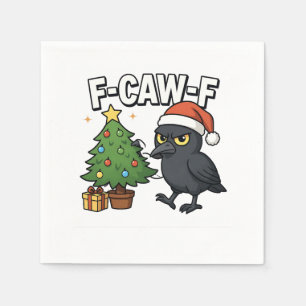 F-caw-f Christmas Raven Crow Xmas Tree Meme  Napkin