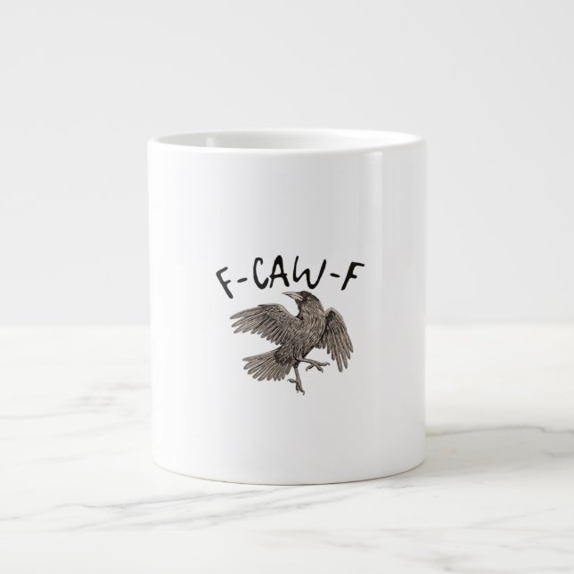F-Caw-F Classic Aesthetic Casual Large Coffee Mug (Front)