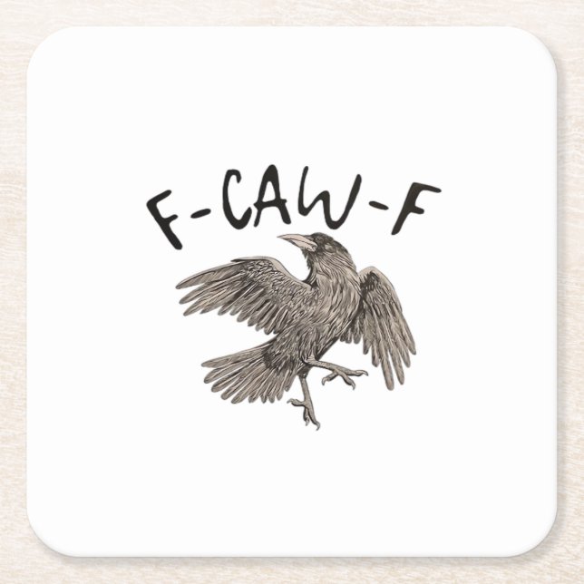 F-Caw-F Classic Aesthetic Casual Square Paper Coaster (Front)