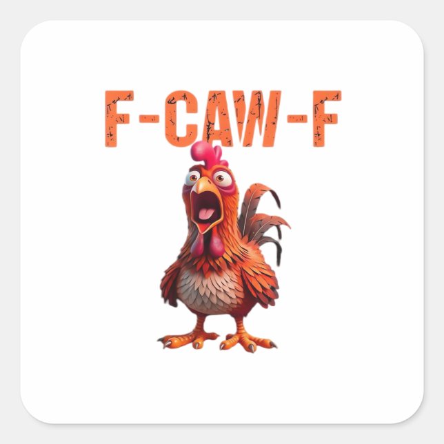 F-Caw-F Classic Basic Design Square Sticker (Front)