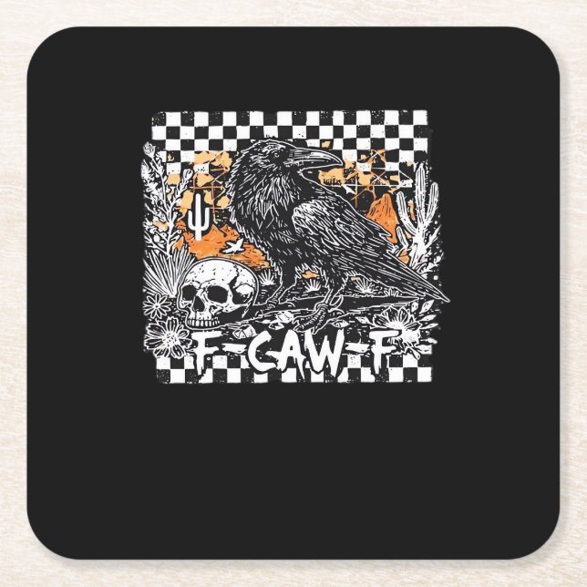 F-Caw-F Classic Cool Square Paper Coaster (Front)