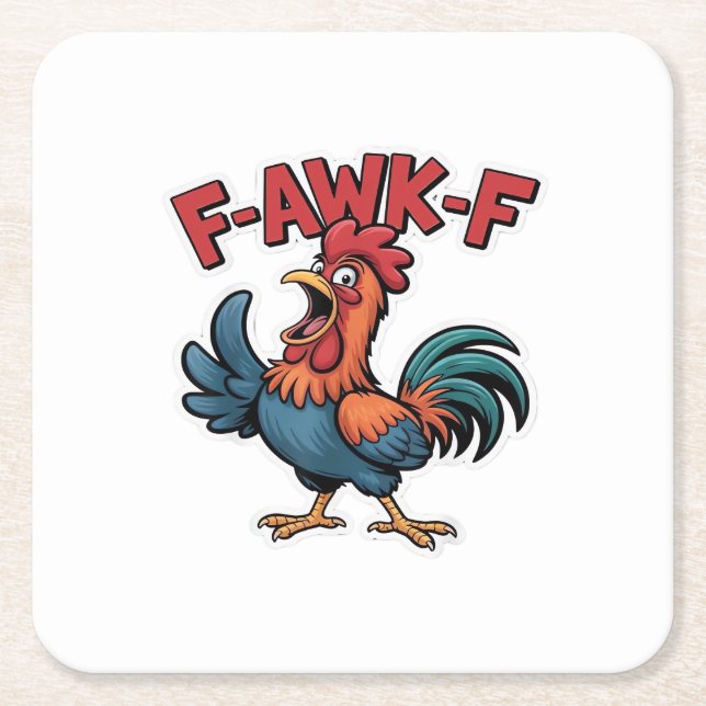 F-Caw-F Classic Cool Unique Square Paper Coaster (Front)