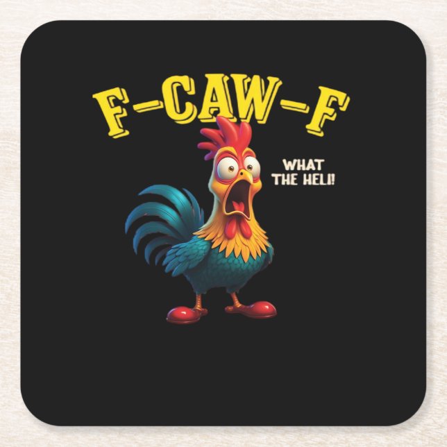 F Caw F Classic Design  Square Paper Coaster (Front)